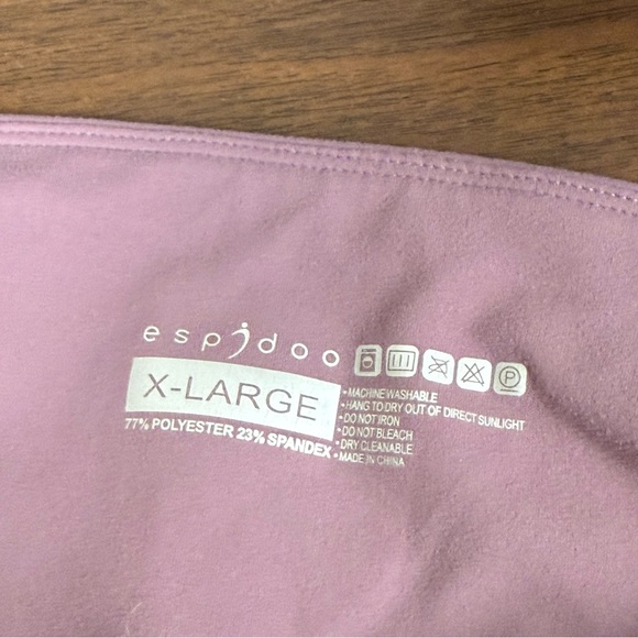 Espidoo High Waist Mauve Capri Leggings XL – Yoga, Gym, Athleisure with Side Poc - Picture 4 of 5